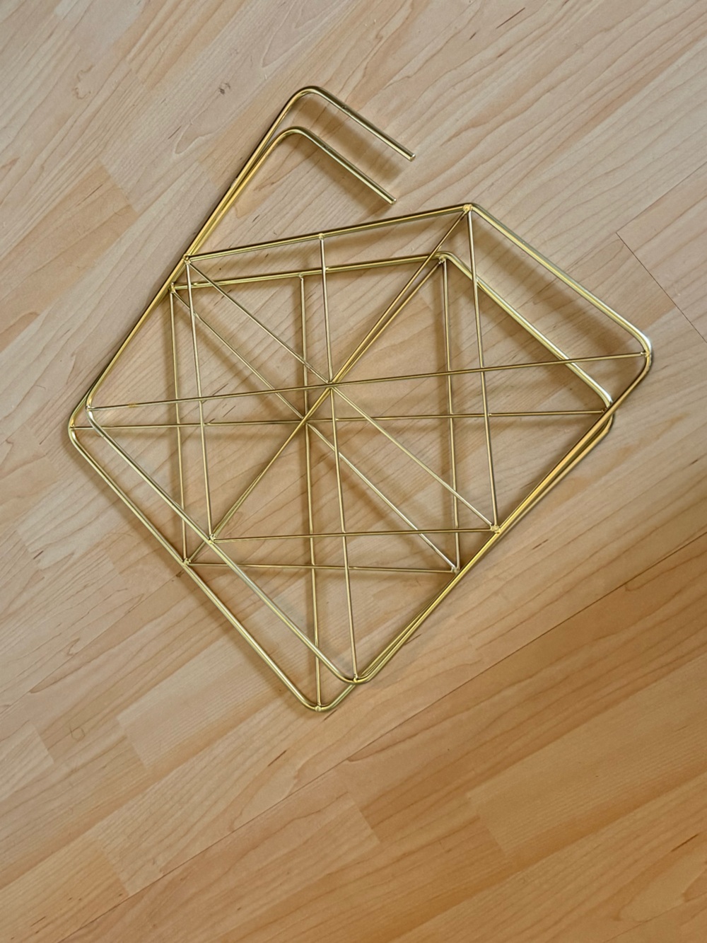 Gold Metal hanger / Geometric Wire Organizer